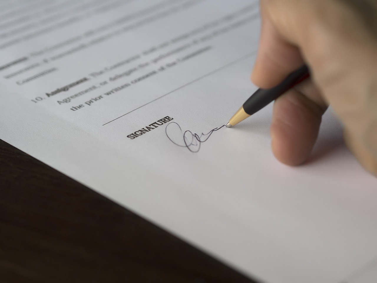 signature d'une transaction immobilière