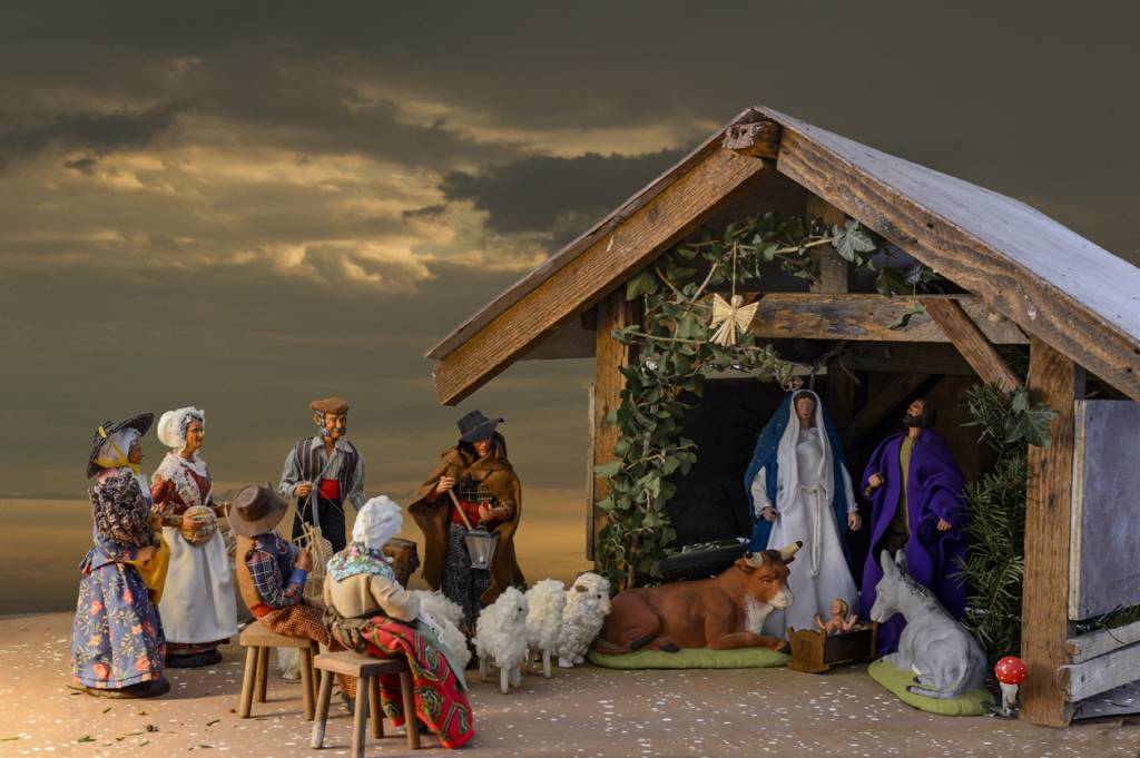 décor crèche de Noel santons animaux