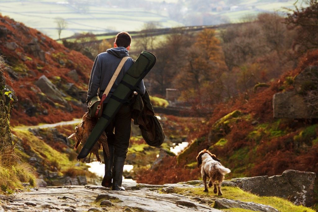 chien de chasse et son maître